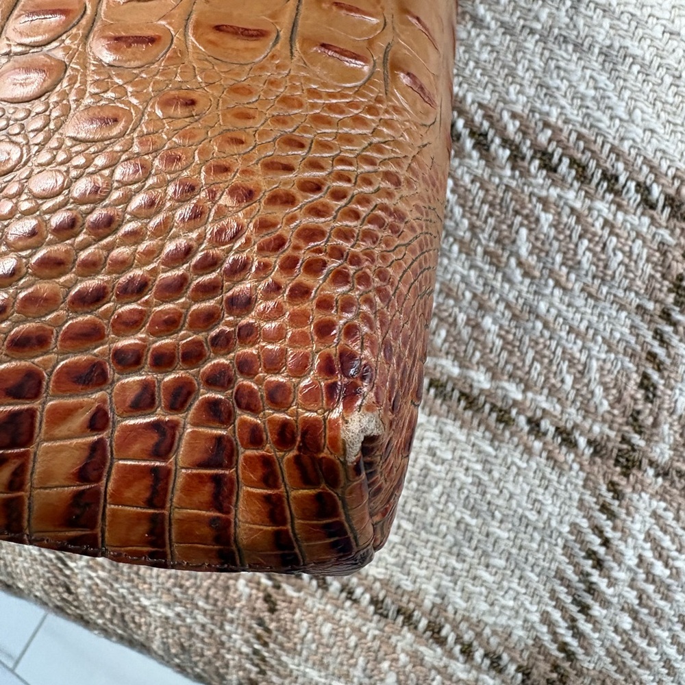 BRAHMIN Lorelei Shoulder/Clutch Handbag Pecan Croco Embossed Leather - Picture 10 of 13
